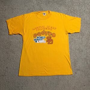 Vintage San Diego Padres 1984 NL West Champions T Shirt Logo 7 Sz L